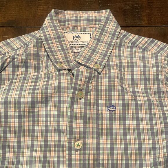 Southern Tide Boys Plaid Button-Up Shirt Small 6-7 - Picture 2 of 8
